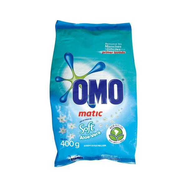 DETERGENTE POLVO OMO MATIC 400GR ALOE VERA